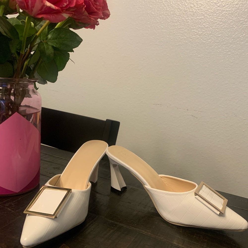 Elegant White Women's Mules